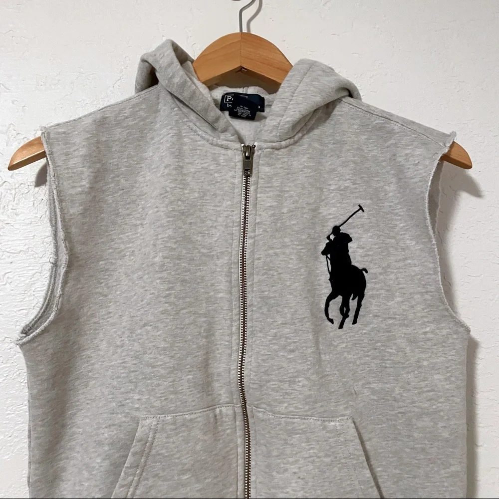 ⭐️SOLD⭐️ Polo Ralph Lauren Zip Up Vest Hoodie Boys Size M (10-12). - Picture 3 of 9